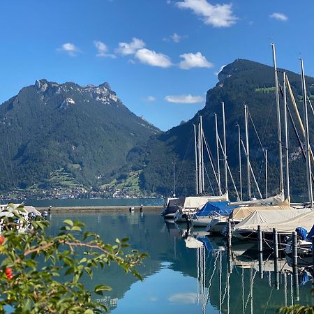 Herrlicher Blick Auf Berge Und See Faulensee Eksteriør billede