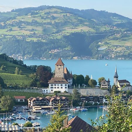 Herrlicher Blick Auf Berge Und See Faulensee Eksteriør billede
